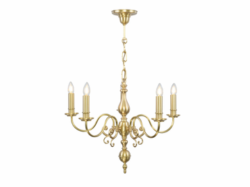 ROTTERDAM 5 ARMED CHANDELIER - Brass chandelier by Patinas Lighting - view 2